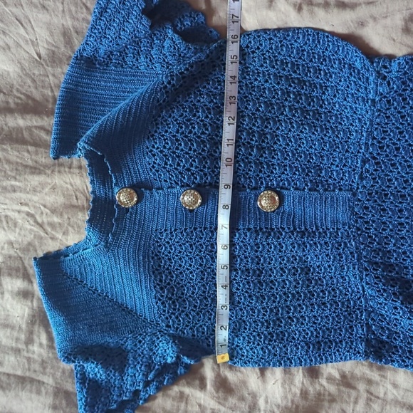 Beautiful royal blue crochet dress - Picture 8 of 11